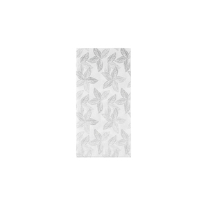 Tovaglioli Bianchi 48x48cm con Stampa Foglie Grigie, Piegati 1/8, Morbidi e Asciutti, 360 Pezzi, B2B - Product Image 1