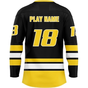 Best-seller Maillot de hockey sur glace pour homme manches longues brodé sublimation col V - Product Image 6