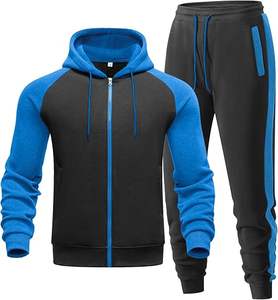 Asequible Fábrica Logotipo personalizado Otoño Invierno Top Marca de moda Sudadera con capucha 2 piezas Tech Fleece Hombres Chándal Casual Sport Sweatsuit - Product Image 1