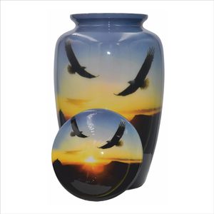 Flying American Eagle Urne de crémation humaine personnalisée avec souvenir et sac en velours - Product Image 3