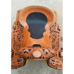 Nouvelle selle de ranch pour cheval en cuir occidental de haute qualité, sculptée à la main - Product Image 3