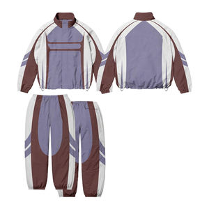 Conjunto de dos piezas con cremallera para hombre hecho a medida, cortavientos estampado y chándal corto de talla grande, el mejor precio para el invierno nuevo 2025-2026 - Product Image 1