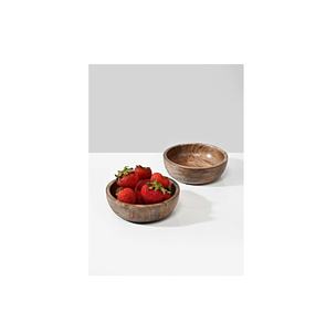 Mini bol en bois bol de service naturel avec revêtement émaillé bols de service pour salade de fruits et pâtes de couleur bois naturel - Product Image 2