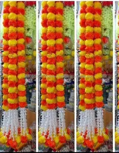 Linee di ghirlande di fiori artificiali corde di fiori di Mango di calendula decorazioni per matrimoni indiani artificiali decorazioni per la casa decorazioni per fondali di nozze