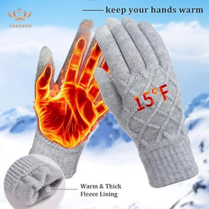 Gants d'hiver pour femmes de haute qualité pour écran thermique en tricot coupe-vent écologique cyclisme Sports extérieur personnalisable - Product Image 4