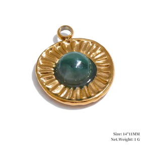 Colgante de Piedra Aguamarina en Latón Chapado en Oro de 10 a 15 mm, Precio al por Mayor y MANGALMAY CORPORATION - Product Image 4