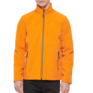 Veste Softshell orange pour hommes Design élégant Tissu extensible Résistant aux intempéries Coupe-vent Imperméable Respirant Soft Shell Vestes 26 - Product Image 1