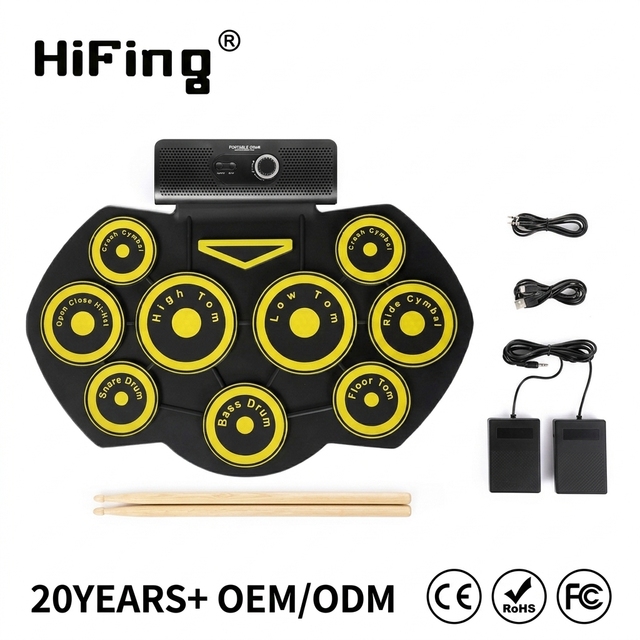 Compact Portable Electronic Drum Set Original Digital Roll-Up Toy with Silicone Drum Chamber Original Electronic Drum Kit