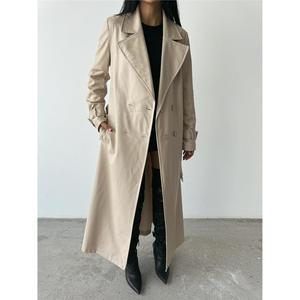 Gabardina de Cuero para Mujer en Color Piedra - Product Image 4