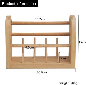 Fil filature en bois, porte-fil/porte-fil multifonctionnel avec 11 broches verticales-pour la couture, le courtepointe, la broderie, - Product Image 6