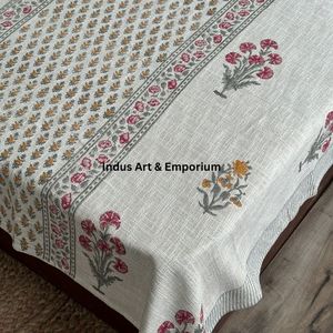 Couverture en coton 100% tissée à la main, écologique, imprimée au bloc, avec design personnalisable, utilisable toute l'année, vente en gros - Product Image 5