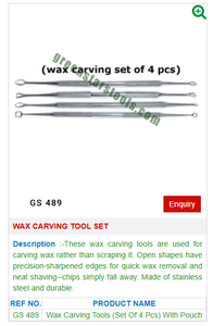 ชุดเครื่องมือแกะสลักขี้ผึ้งเหล็ก489 GS สำหรับเครื่องประดับ & เครื่องมืออัญมณี - Product Image 2