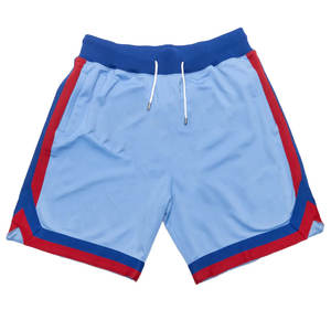 Short de basket-ball rétro pour homme Style High Street solide 100% maille polyester nouvelle poches zippées deux poches zippées arrière - Product Image 1