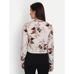 Blusas de Rayón de Manga Larga con Estampado Floral Blanco para Ocio - Product Image 4