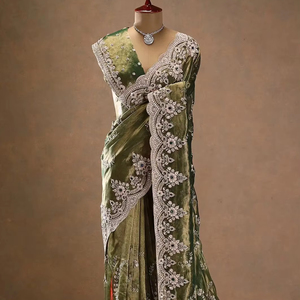 Dernier élégant Designer indien traditionnel lourd Fendy Satin tissu Sari exclusif fête de mariage vêtements de mariage ethnique Blouse femmes - Product Image 1