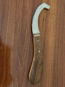 Bot <b>Egg</b> Knife Reusable Stainless Steel Hoof and Cows Shoeing Tool Double Sided with Wood Handle for Fine Horses Made by LCI - Product Image 4