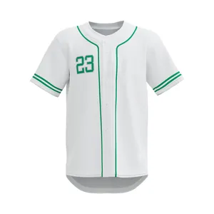 Diseña tu propia camiseta de béisbol 100% poliéster juventud Softbol sublimación béisbol botón completo Jersey ropa deportiva uniforme