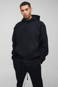 Nouvellement Style hommes personnalisé à capuche solide deux pièces ensemble coton polaire surdimensionné haute rue survêtements posséder votre Logo OEM automne - Product Image 2