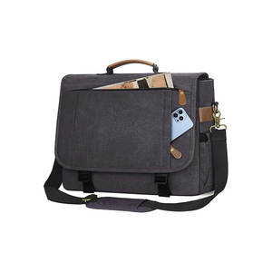 Laptop Bag Leather 13 14 15 pulgadas Correa de hombro Notebook Computer Bag - Product Image 5