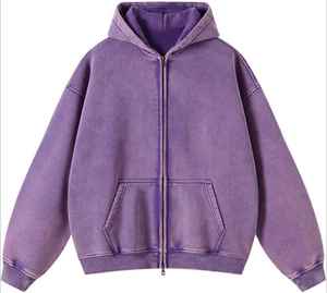 Sweat à capuche surdimensionné personnalisé lavé à l'acide coton lourd coupe ample pull décontracté Vintage sweat à capuche unisexe Streetwear sweat - Product Image 1