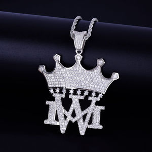 ชุดมีง่ามประดับเพชรโมอิส925สำหรับผู้ชายชุดจี้เงินแท้สไตล์ฮิปฮอปสไตล์ล่าสุดพร้อมจี้คุณภาพดี - Product Image 4