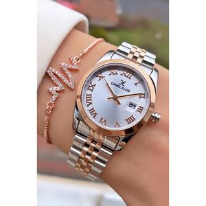 Orologio da polso da donna Color argento rosa con garanzia di 2 anni-braccialetto regalo