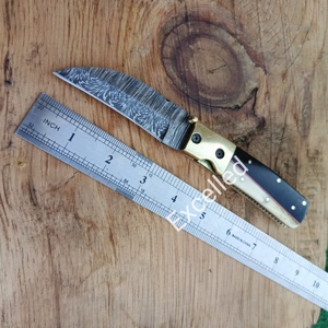 Outdoor New <b>Camping</b> Folding Knife Portable Multifunctional 356 Layers Damascus Pocket Knife With Bone and Resin Handle Knife - Product Image 5