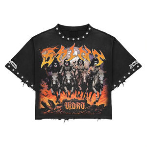 Dtg เสื้อยืดลายกรดสำหรับผู้ชายเสื้อยืดลาย280จีเอสเอ็มแบบย้อนยุคทรงสลิมฟิตโลโก้ตามสั่ง - Product Image 5