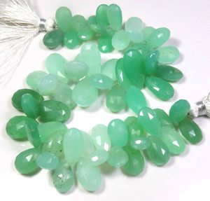 8 Hilos de Perlas Facetadas de Crisoprasa Natural de 11-19 mm, Gemas Verdes con Efecto Ojo de Gato, 200 Quilates, Piedras Preciosas Sueltas de África - Product Image 3