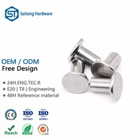 Rivet Aluminium Solid 6 mm Kepala Datar Standar ISO Finishing Cerah Tanpa Lapisan untuk Suku Cadang Mesin Perakitan Industri