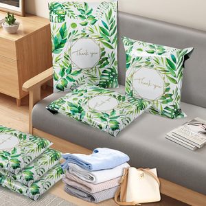 ถุงโพลีเมลเลอร์ขอบคุณ 100 แพ็ค ขนาด 25x33 ซม. ปิดผนึกด้วยกาวในตัว พิมพ์ลายใบไม้เขตร้อนสีเขียว - Product Image 2