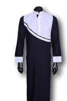 Thobe à capuche à manches longues pour hommes, longueur au sol, en coton uni, tenue de prière, style modeste, vêtements traditionnels du Moyen-Orient