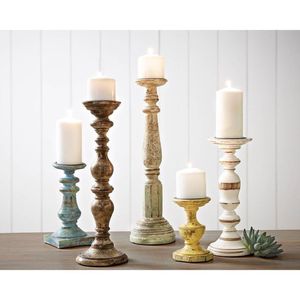 Bougeoir en bois décoratif de taille multiple avec un travail manuel de qualité supérieure pour améliorer la décoration intérieure de luxe avec un éclairage rustique - Product Image 1