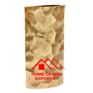 Jarrón de Metal superior Centros de mesa de boda Nuevo diseño Jarrón de aluminio de Metal Jardín Hecho a mano Acabado en oro Mesa de diseño vintage - Product Image 5