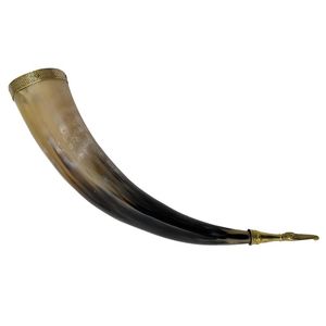 Handcrafted Natural Horn Mead Horn for Festive Dinners and <b>Christmas</b> Celebrations Holiday Viking Ceramic Cup - Product Image 2