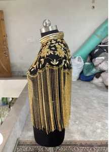 Elegante capa burlesca con flecos de lentejuelas con cuentas, cuello alto, hermosa ropa festiva para ocasiones de Club, logotipo trasero personalizable - Product Image 4