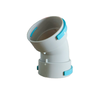 Raccord coudé De160 en PEHD à emboîtement rapide 45 degrés pour conduit d'air frais, connecteur de tuyau de ventilation rapide pour système de ventilation domestique