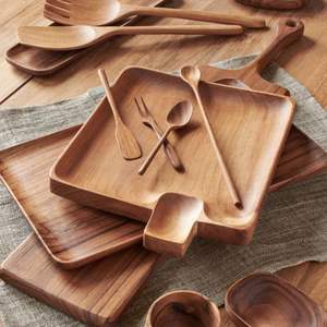 Juego de bandejas de madera de lujo para servir bebidas y aperitivos con forma y tamaño personalizados para obtener de Rana Overseas Inc - Product Image 4