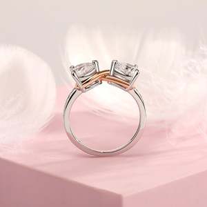 Jeulia Custom Double Heart Two-Tone Infinity <b>Ring</b>-<b>Adjustable</b> Gold Plated Fashion <b>Ring</b> - Product Image 5
