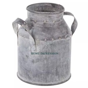 Bidon de lait en métal vintage galvanisé fait à la main fournitures de canne de stockage de lait fantaisie meilleur pour une utilisation en cuisine à un prix abordable - Product Image 4