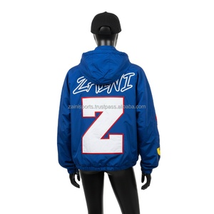 Veste coupe-vent pour femmes Premium 120 GSM Polyester Bleu royal avec panneaux de manches sur les épaules Broderie de logo personnalisée Veste pour femmes - Product Image 2