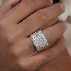 Moissanite Diamond <b>Band</b> <b>Ring</b> Luxury Hip Hop Statement <b>Ring</b> Iced Out in 925 <b>Sterling</b> <b>Silver</b> Gold Plated Jewelry - Product Image 5