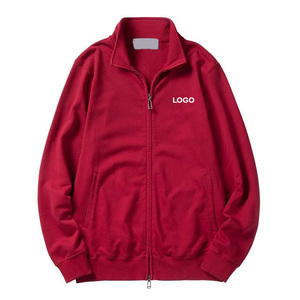 Sudadera con Cierre para Hombre, Color Sólido, Corte Regular, Cuello Alto, Felpa Francesa de Algodón, Estilo Casual para Otoño, Corte Holgado - Product Image 6