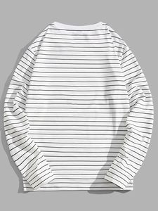 Camiseta con serigrafía personalizada rasgada 250 GSM camiseta completa de una sola capa manga larga puño Boxy recortada camiseta para hombres - Product Image 2