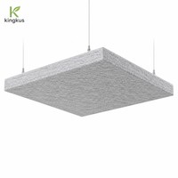 Panneau acoustique de plafond 30 mm en fibre de polyester PET, panneau acoustique absorbant le son 6000 g/m², tuile de plafond insonorisante