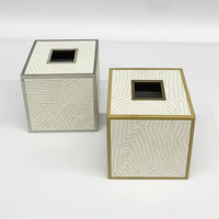 Boîte de distributeur de mouchoirs en papier nordique personnalisée support de voiture en cuir en bois blanc argent or pour emballage en carton d'hôtel