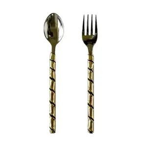 Recién llegado, juego de cubiertos de acero inoxidable con espejo de Color dorado de diseño Simple para utensilios de cocina y vajilla, juegos de artículos de hotel - Product Image 4