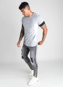 T-shirt en coton et Spandex pour homme, vêtement de Gym, de musculation, de haute qualité - Product Image 4