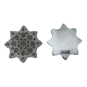 Sous-verre de qualité standard avec design moderne, perles rouges/matériau en coton, écologique, en vente par MOON STAR EXPORTS - Product Image 1