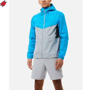 Conjunto de Chaqueta Corta Cortavientos de Dos Piezas Personalizada, Chaqueta Corta con Cremallera y Parches de Nailon y Poliéster, Chándal Urbano para Hombre - Product Image 1